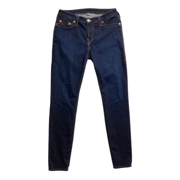 True Religion Women's Jennie Mid-Rise Curvy Skinny Jeans dark wash size 32 - Picture 1 of 7